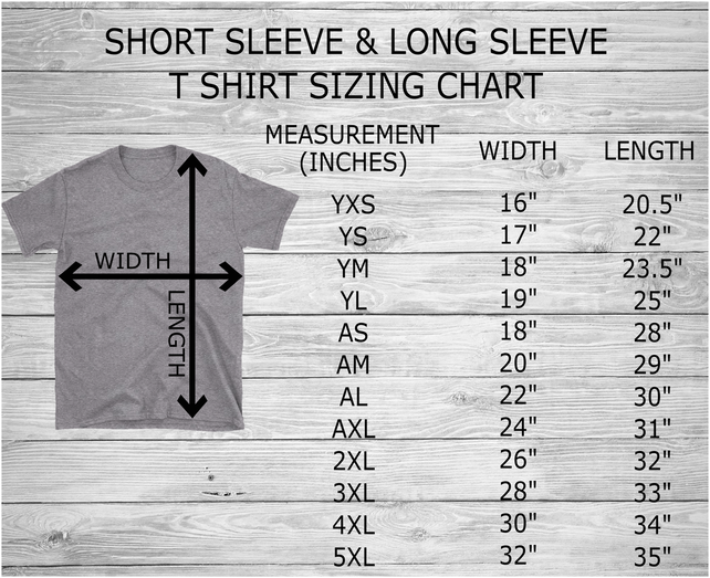 Sizing Charts - Truth Bomb T Shirts - Christian T Shirts & Onsite T ...